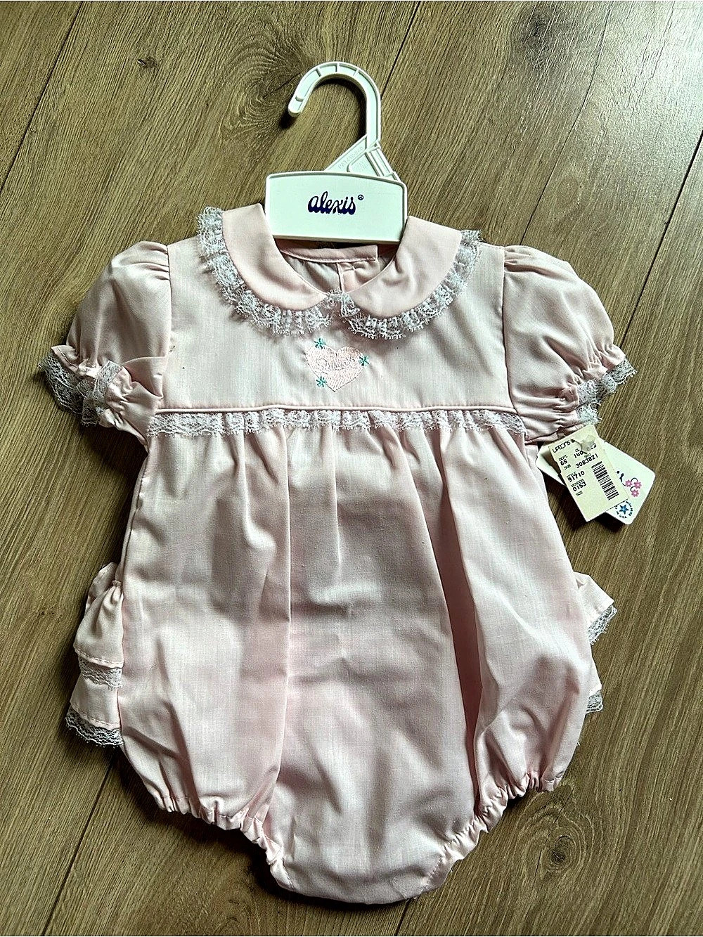 Vintage Pink Lace Romper Baby 3M NWT